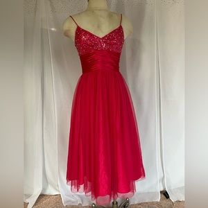 Pink party dress with tulle and sequins size 4